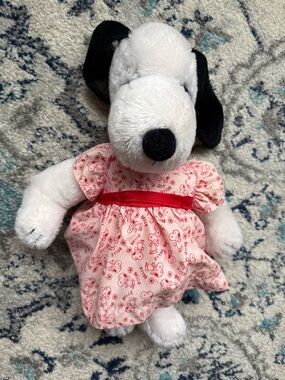 9" VINTAGE 1968 PEANUTS SNOOPY BABY BELLE GIRL PINK DRESS
